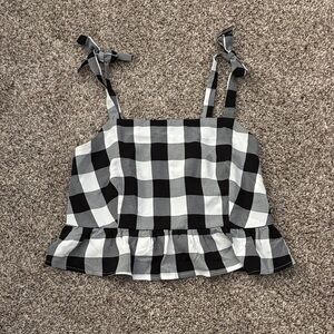 Petal & Pup Monochrome Checkered Crop Top